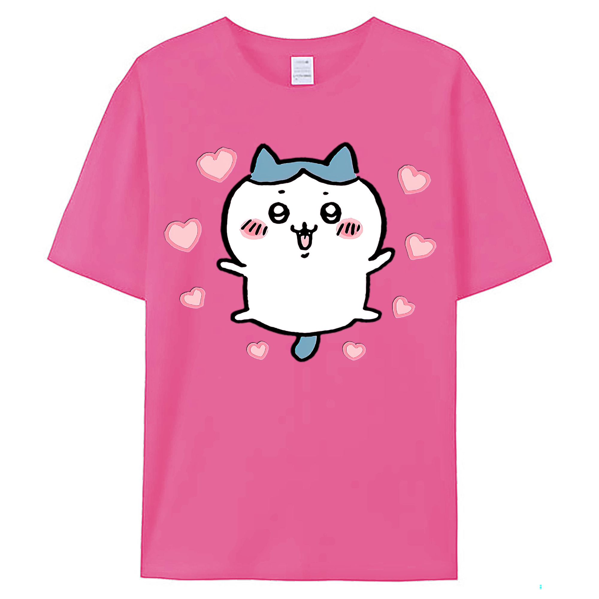 （画像用） ちいかわ ハチワレ Chii-kawa hachiware レディースカジュアルプリントTシャツ（綿100％）